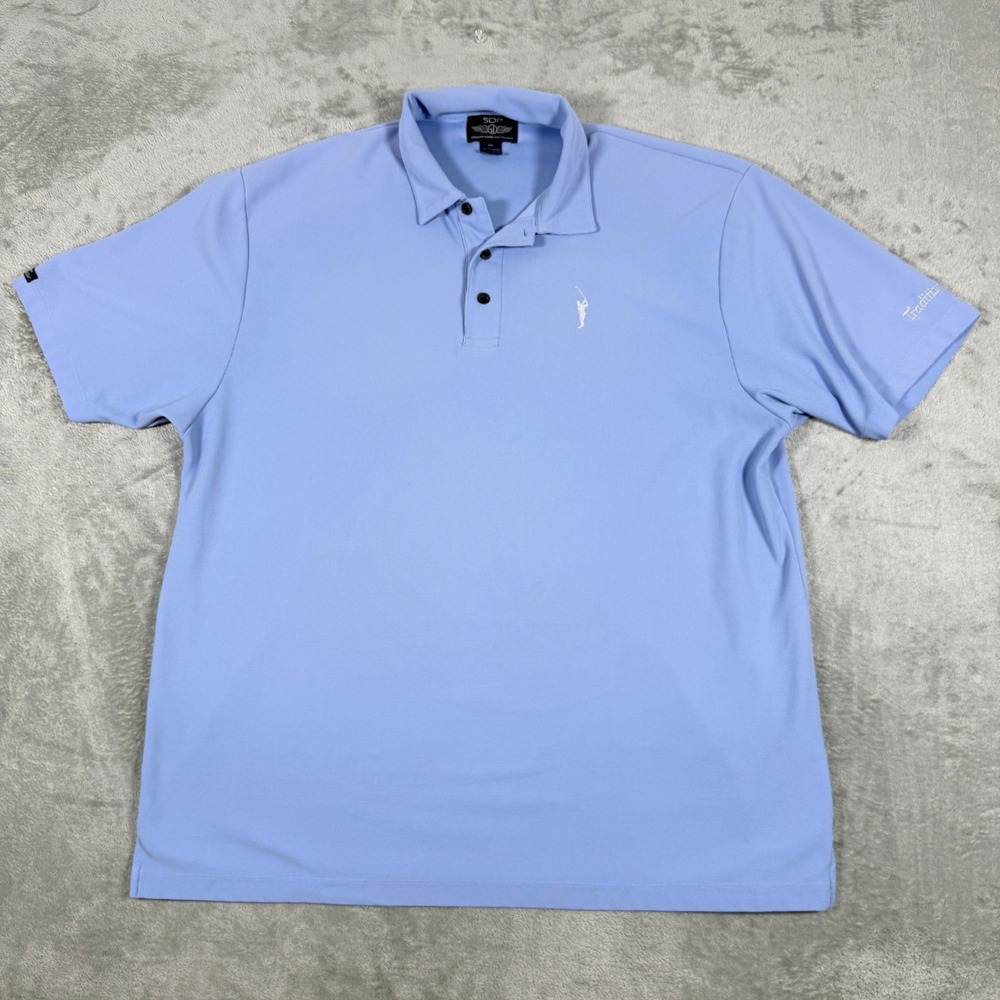 Straight Down Performance Mens XXL Polo Tradition Course Arnold Palmer Lt Blue
